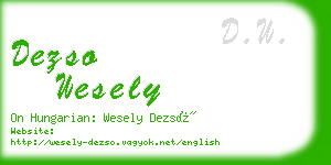 dezso wesely business card